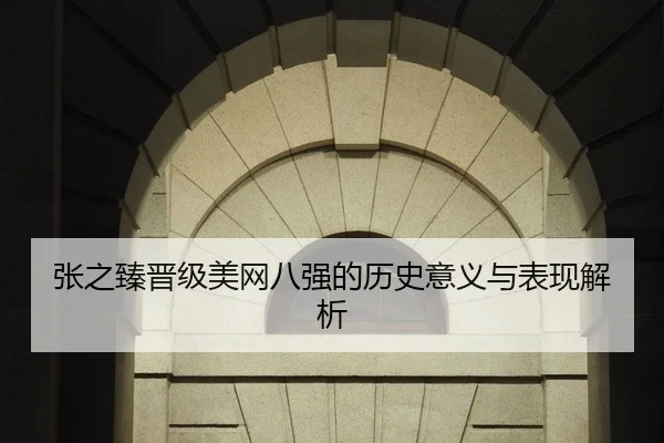 张之臻晋级美网八强的历史意义与表现解析